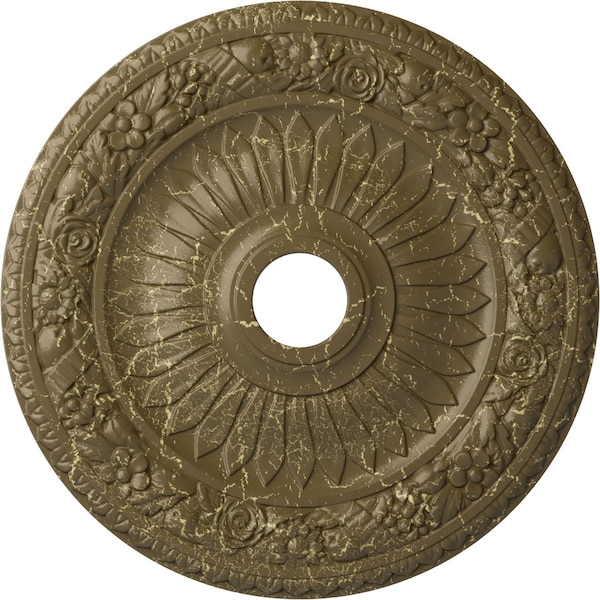 Ekena Millwork Bellona Medallion (Canopies up to 3 5/8"), 23 5/8"OD x 3 5/8"ID x 1 1/8"P, Mississippi Mud Crackle CM23BEMMC - main
